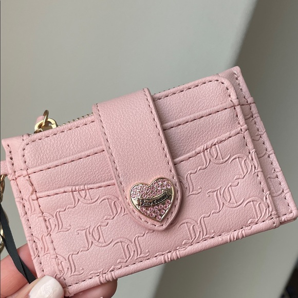 Juicy Couture Accessories - Juicy Couture Pink Heart-Accent Card Holder Keychain wallet NWT